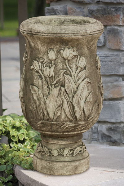 Holland Morning Tulip Decorative Planter Stone Cement Urn Vase